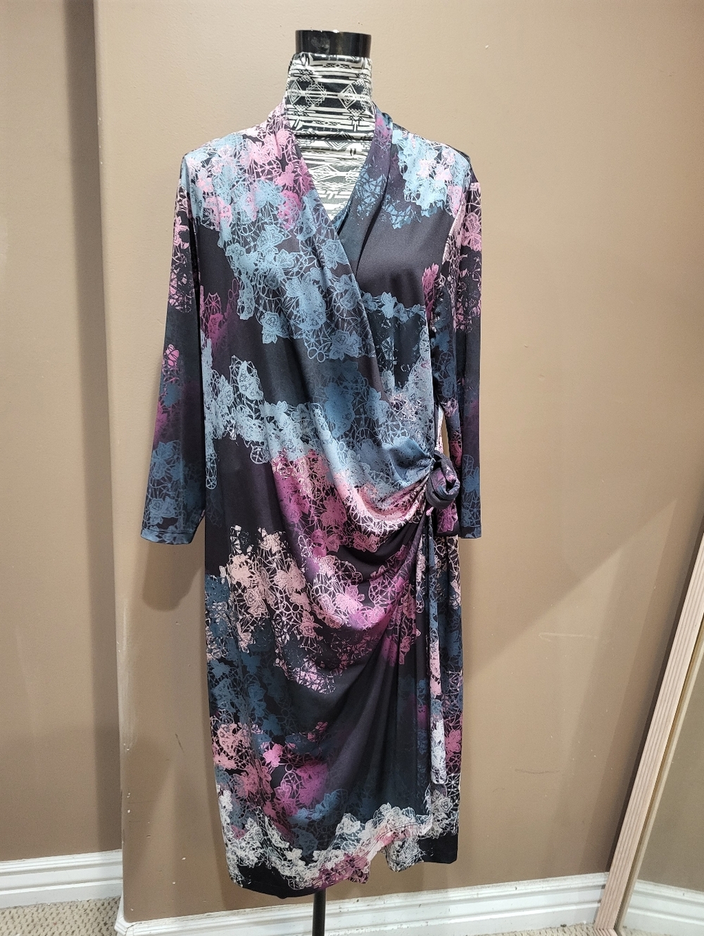 Floral Midi Faux Wrap Dress